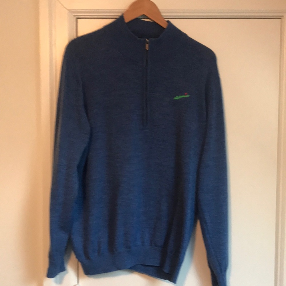 FootJoy Men's 1/4 zip Wool Pullover Sweater in Blue